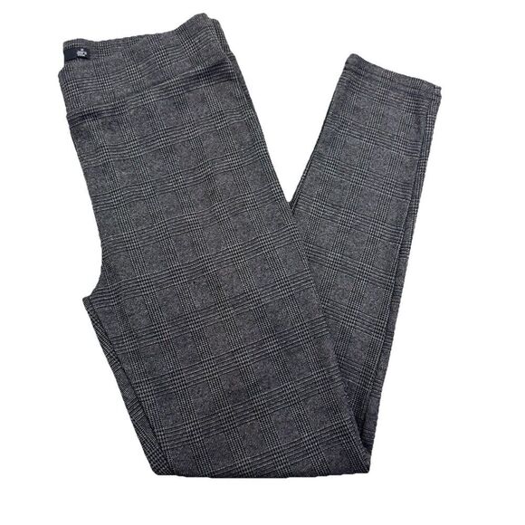One 5 One Pants Size Medium Leggings Patterned Black Stretch Elastic Waist - Picture 1 of 9